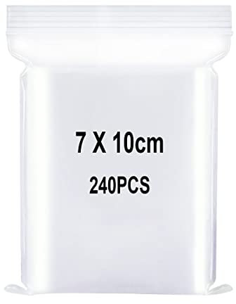Resealable Clear Plastic Bags, Sealed Bag, Storage Bag, Press Seal Bags, Thickening and Durable, Apply to Electronic Components, 2.8x4(7x10cm) 240PCS
