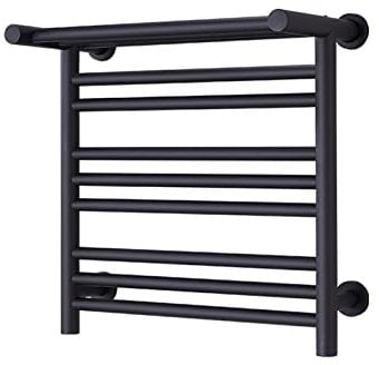 WRJAHCG Scaldasalviette Elettrico,Scalda Bagno da Muro Scaldasalviette Elettrico con Termostato 80w Portasciugamani in Colore Bianco (Misure 500 X500x240mm),Nero