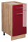 Vicco Küchenunterschrank Fame-Line, Bordeaux Hochglanz/Goldkraft Eiche, 40 cm ohne Arbeitsplatte