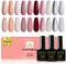 YSUVIN UV Nagellack, 10 Farben Nude Rosa Rötlich-Braun Glitzer Silber Grau Gel Nagellack Soak-Off UV Nagellcak Set für Anfänger DIY Nail Art Maniküre Salon, Langlebig, 8ML
