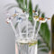 Lot de 6 agitateurs réutilisables en verre pour mélanger les boissons - Bâtons mélangeurs - Figurines - Agitateurs à cocktail, whisky, boissons, café, maison, bar, restaurant, fête
