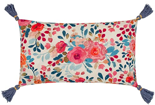 Wylder Posies Polyester Filled Cushion,Multicolour/Blue,30 x 50cm
