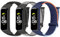 TumpCez Cinturino in nylon compatibile solo con Samsung Galaxy Fit 2, per uomo e donna, regolabile, comodo, sportivo, di ricambio per Samsung Galaxy Fit 2, Nero scuro+grigio ferro+blu marino, Sportivo