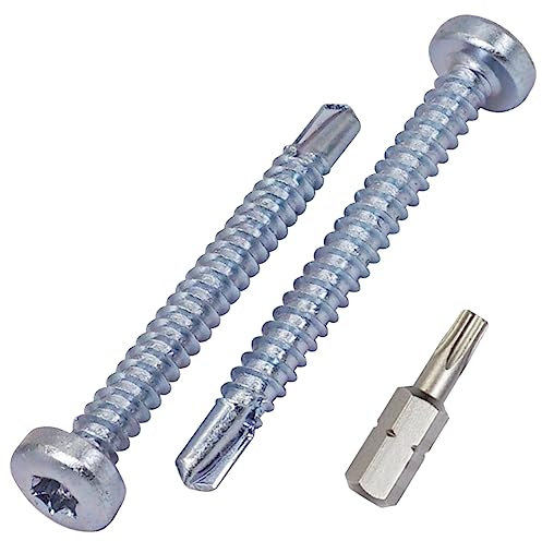 SKIR'CO (30 pièces) Vis Autoperceuses 4.8 x 45 mm, Tête Cylindrique Bombée, Vis DIN 7504 N Zinguées, Vis Autotaraudeuses