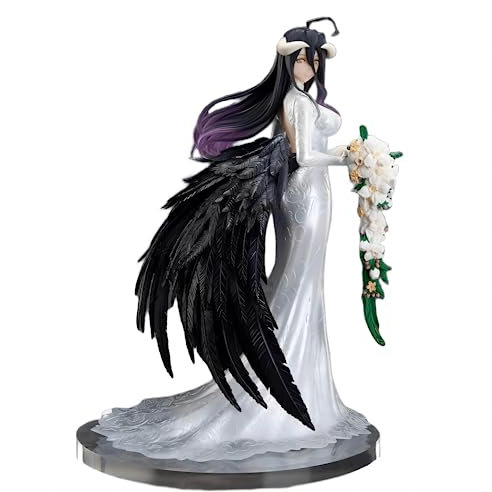 Luxetoys Overlord Albedo Anime Figuren mit Hochzeitskleid Charakter Figurine 25cm Modell Statue Puppe zur Sammlung