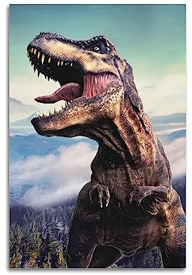 NOHF Dinosaurier-Poster Tyrannosaurus Rex, Wandkunstdruck, Retro-Ästhetik, Raumdekoration, 20 x 30 cm, ungerahmt