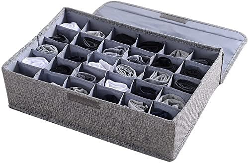30 Celdas Organizador de Calcetines, Organizador Cajones Calcetines, Sistema de organización Plegable, Organizador de Ropa Interior, Organizadores Cajón Divisores, para Calcetines, Corbatas, Bufandas