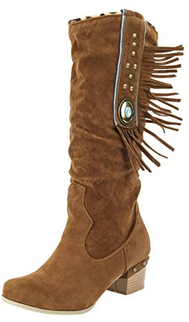 Chejarity Stivali Stivaletti da Donna Estivi Stivali donna texani scamosciati traforati Stivali Donna Invernali Con Tacco Donna Cerniera Stivali Caviglia Curvy Stivali Western Boots