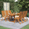 Homgoday Gartenmöbel-Set 7-teilig aus massivem Akazienholz, Set aus Tisch und Stühlen für den Garten, Gartenmöbel-Set für Garten, Balkon, Terrasse
