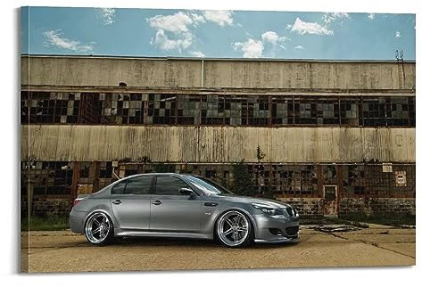 YBHF Sportwagen-Poster für BMW M5 E60, Wandkunstdruck, Retro-Ästhetik, Raumdekoration, Bürodekoration, 20 x 30 cm, Rahmenstil