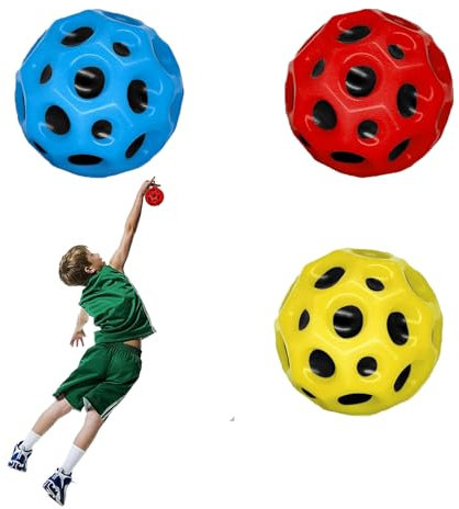 3 Stück Astro Jump Ball Bounce Ball, Hohe Sprünge Gummiball Space Ball,Planeten Hüpfbälle,Mini Bouncing Ball Toy for Kids Party Gift 7cm