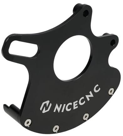 NICECNC Rear Disc Rotor Protector Brake Caliper Bracket Aluminum Compatible with Yamaha Raptor 700 2013 2014 2015 2016 2017 2018 2019 2020 2021 2022 2023 2024, 700R SE 2013-2024, See Fitments Black
