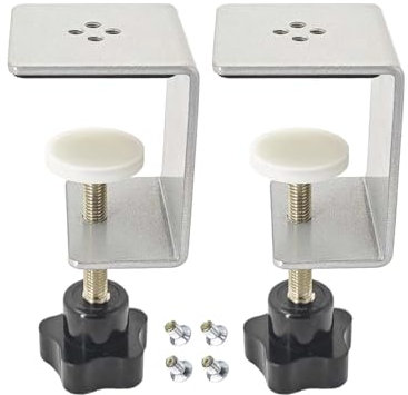 Jhanw 5,1 cm robuste Metall-C-Klemmen für Holzbearbeitung, 2 Stück, grau, ideal für Acryl, Plexiglas, Kunststoff und Holzplatten