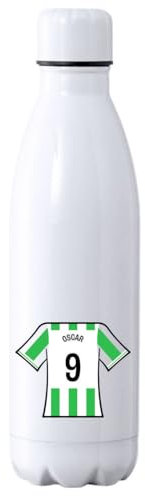 C&P Botella futbol personalizada, Botella de agua acero inoxidable térmica de doble Capa bebidas frías 24h y Calientes 12h, Capacidad 500 ml (Cordoba)