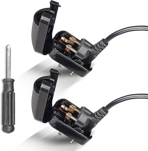 Converter Plug, OFOAEEA 2 Pcs Euro Earthed to UK Converter Plug, EU to UK Plug Fused, 13 Amp Pin Converters with Screwdriver,Adapter EU to UK, Euro Earthed to UK Earthed (Black)