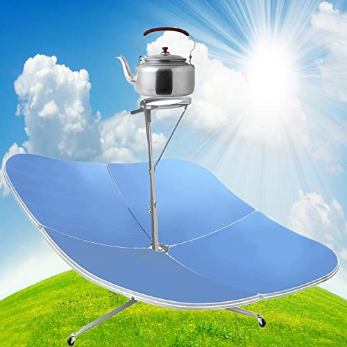 LZDOYY Cuisinière Solaire à Concentration 1800 W Portable et détachable pour Camping, Four Solaire parabolique, ustensiles de Cuisine pour Barbecue, Pique-Nique en Plein air, 1,5 m de diamètre