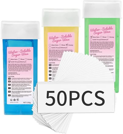 Beauty7 Roll On Wax Cartridge 150g x 3 Roller Natural Honey Roller Refill Honey Wax Cartridges for Hair Removal Suitable for all Skin Types (Aloe Vera + Honey + Chamomile)