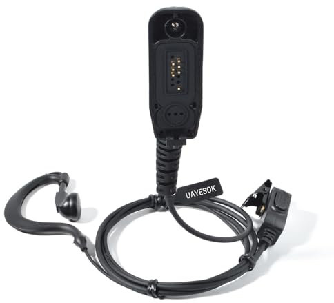 UAYESOK Funkgerät Headset Walkie Talkie Kopfhörer mit PPT Mikrofon, G-Form Polizei Security Ohrhörer für Motorola Multi-Pin DP3400 DP3401 DP3600 DP3601 DP4400 DP4400E DP4401 APX4000 Funk (1 STK)