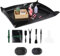 Umtopfmatte Pflanzmatte Indoor 80× 100 cm, 21 Stück Sukkulenten Werkzeug Set wasserdichte Umtopfmatte Gartenmatte für Pflanzenliebhaber, Gartenarbeit(Schwarz)