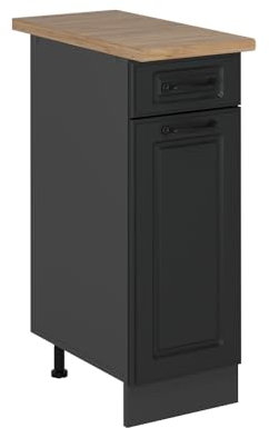 Vicco Mueble bajo de Cocina R-Line, Antracita casa de Campo, 30 cm, ET Roble