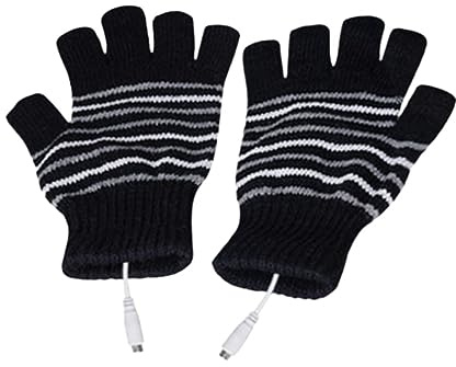 BESPORTBLE Warm Men Winter Heating Gloves Usb Electric Half-finger Mittens Hand Warmer Soft Comfortable for Cold Days