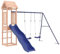 Willood Spielturm Klettergerüst mit Rutsche Schaukel Kinder Spielturm Outdoor Kletterturm mit Holzdach 308 x 259 x 207 cm Massivholz Douglasie