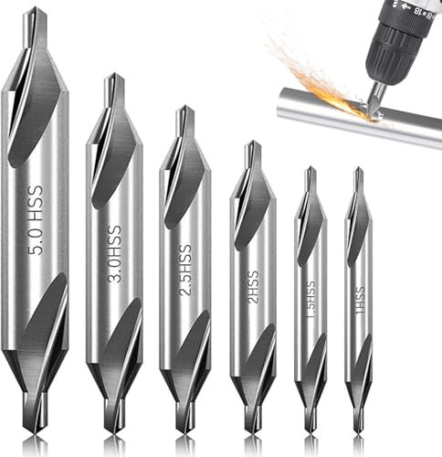 Mittelbohrbit 6PCS 1/1,5/2/2,5/3/5 mm Zentrieren von Bohrmaschinen -Bit -Stahl -Bohrer für Edelstahlguss -Legierungs -Stahl Aluminium aus Edelstahl