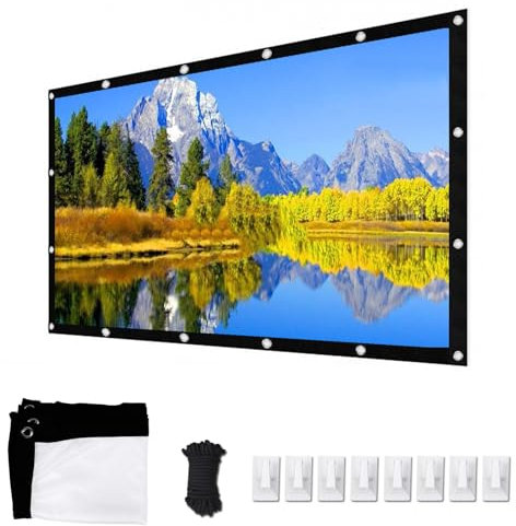 Beamer Leinwand 60-200 Zoll Projektionsleinwand, HD Tragbare Anti-Falten Projektion Leinwand mit Seil Und Haken, Faltbarer Projektionsschirm Anti Falten Projektion für Ihren Zuhause, Schule, Treffen(W