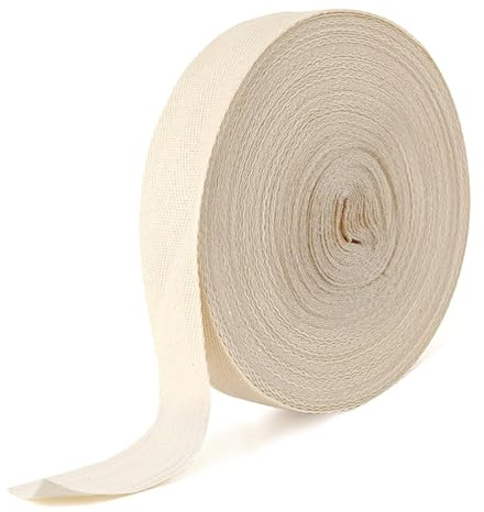 Baumwoll-Twillband, 20 mm breit, Fischgräten-Schrägband, Wimpelkette zum Nähen, Schneidern, Basteln, 50 m, Beige