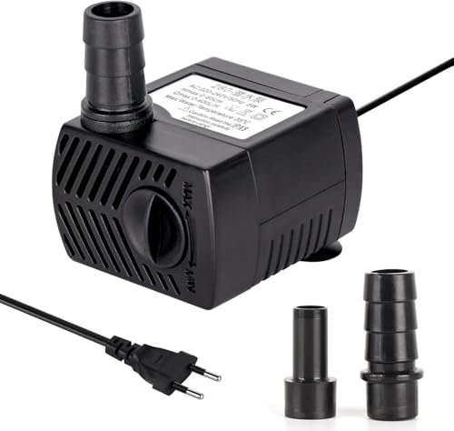Mini pompa dell'acqua da 5 W, 400 l/h, ultra silenziosa, mini pompa per acquario, pompa ad immersione USB, piccola con cavo di alimentazione da 1,4 m, per giardini, acquari, stagni, fontane per