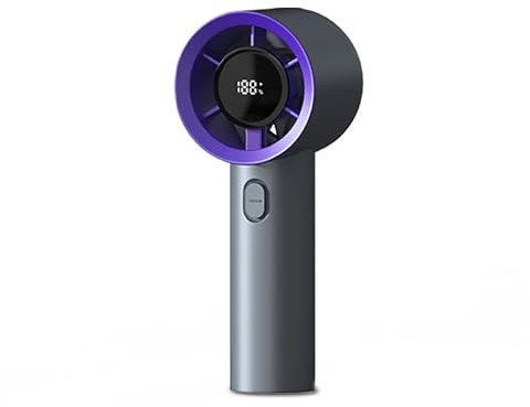 Portable USB Rechargeable Handheld Mini Fan – 5-Speed Electric Fan with LED Display for Home, Office, Outdoor Travel & Camping