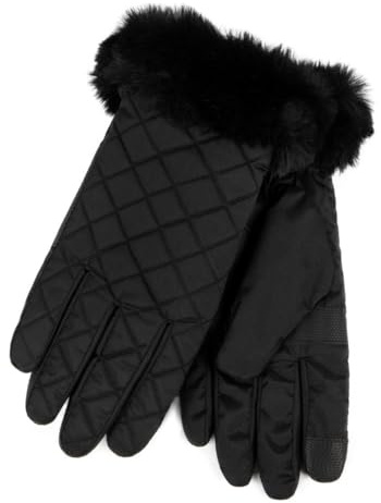 Isotoner® Ladies SmarTouch® Water Repellent Padded Gloves With Fur Cuff