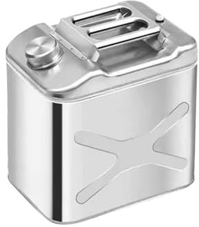 CSPJPIZIYB Benzinkanister Aus Edelstahl 304, Vielseitiger Metallbehälter, Benzinfass mit Mehreren Kapazitäten, Dieselfass, für Autos, Lastwagen, Motorräder(10L/2.6Gla)