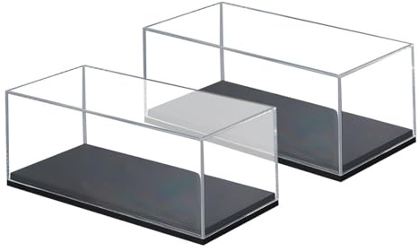 LeeQinersw 2 Stück Acryl Modellauto Vitrinen, Transparent, 1/64, Thekenaufbewahrungsbox