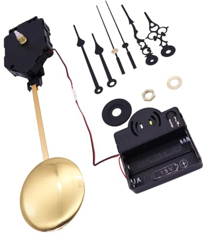 MAGICLULU Pendel Uhrwerkset mit Gong Quarzuhrwerk für Selbstgemacht und Reparatur Oszillierendes Pendel mit Einstellbaren Zeigern Geeignet für Rahmenlose Bilder und Geschenkideen
