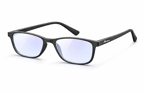 Occhiali Anti Luce Blu per PC, TV e Gaming|Filtro Blue Light|Ideali per Computer, Lettura e Lavoro|Uomo Donna|Leggeri e Riposanti|EXCLUSIVE MONTANA (Nero, 0, Diottria, Trasparente Blue Light)