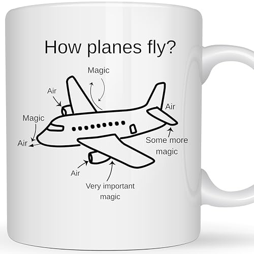 Be Buz Funny How Planes Fly Mug – Aviation Humor Pilot Joke Cup – Airplane Lover Gift – 11oz Ceramic Funny Mug