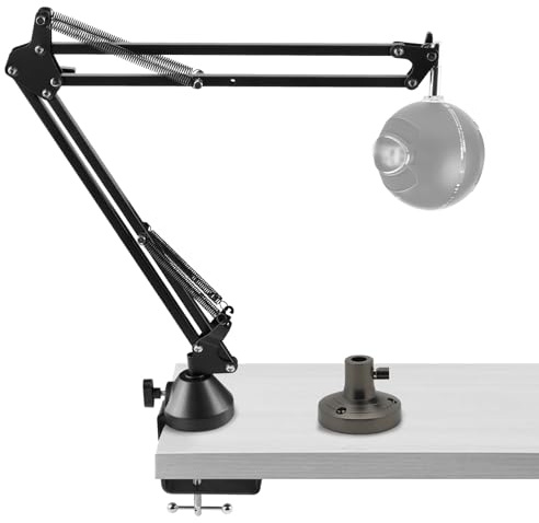 TOCCOOL Mikrofonarm kompatibel mit Blue Yeti, Yeti X, Yeti Pro, Snowball ICE Mic Boom Arm Halterung mit Tischflanschadapter, Aufhängungsständer, Schreibtischhalterung