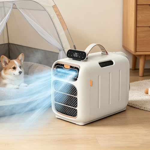 Condizionatore portatile 4700BTU, timer 24 ore, touch+telecomando, rumore di funzionamento ≤ 40 dB, 140 mq. Ft, for camper, tenda, camion, furgone