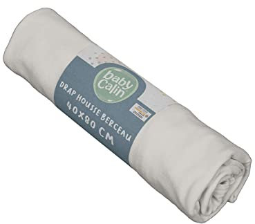 babyCalin - Spannbettlaken 40x80 cm aus Baumwolle - Grau