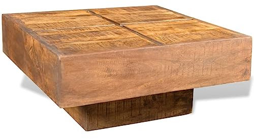 vidaXL Couchtisch Massivholz Mangoholz Wohnzimmer Beistelltisch Braun Dunkelbraun
