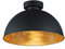 lightling modern Deckenlampe Kalle, Deckenleuchte aus Metall schwarz/Innenseite gold, 1 x E27 max. 60W, ø 31 cm, Höhe 19 cm