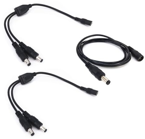 HUABLUE 2pcs/pack DC 1 Buchse zu 2 Stecker 5,5mmx2,1mm DC Splitter Kabel stromkabel verteiler CCTV Splitter LED Splitter Kabel Y Splitter für CCTV Kamera LED Streifen