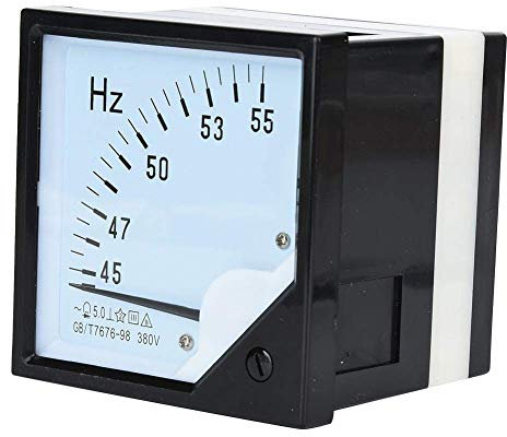 Misuratore di Frequenza, Pannello Quadrato Misuratore di Frequenza, Analogico Alta Precisione Multimetro, Analogico Digitale 45-55Hz AC380V 1,5 Precisione Frequenzimetro Analogico