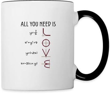 All You Need is Love Mathe Gleichung Spruch Tasse Zweifarbig