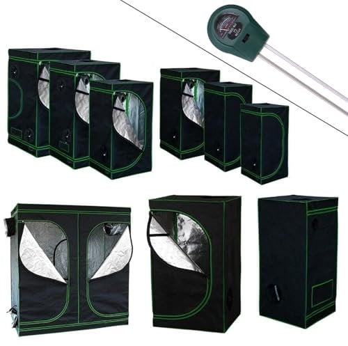 Melko - Growbox 120x60x180cm Set mit 3-in-1 Messgerät - Licht- & wasserdichtes Growzelt extrafestem Stoff mit reflektierender Innenfolie - Growtent Zuchtzelt für Hydrokulturen zur Pflanzenzucht