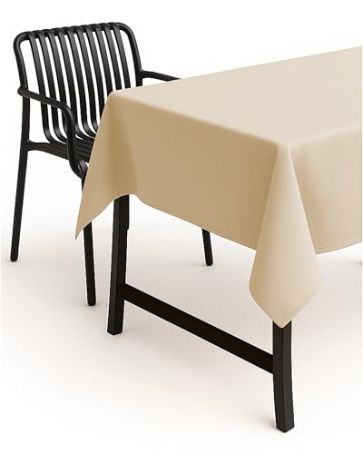 texpot Tischdecke 135 x 200 cm Champagner Leinenoptik Lotuseffekt Fleckschutz Bügelfrei Tischtuch