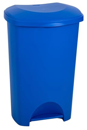 Addis 50 Litre Recycling Commercial Utility Waste Trash Pedal Bin, All Blue Colour