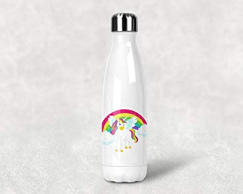 Fashion Graphic Bottiglia Termica Thermos Unicorno Anche Personalizza con Nome Acciaio Inossidabile Inox Doppio Strato Borraccia 500ml Bpa Free (Standard)