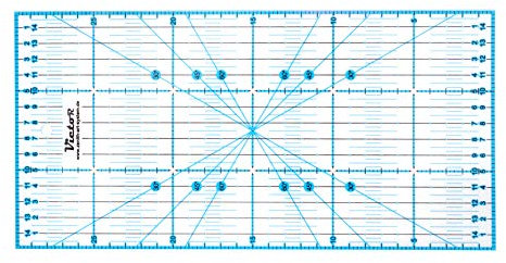 Victor transparentes Lineal 15x30cm in Blau zum Naehen, Basteln, Patchwork und Quilting - Naehlineal